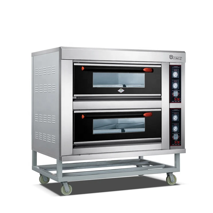 Gas Pizza Oven – 2 Decks, 4 Trays, Stone Floor